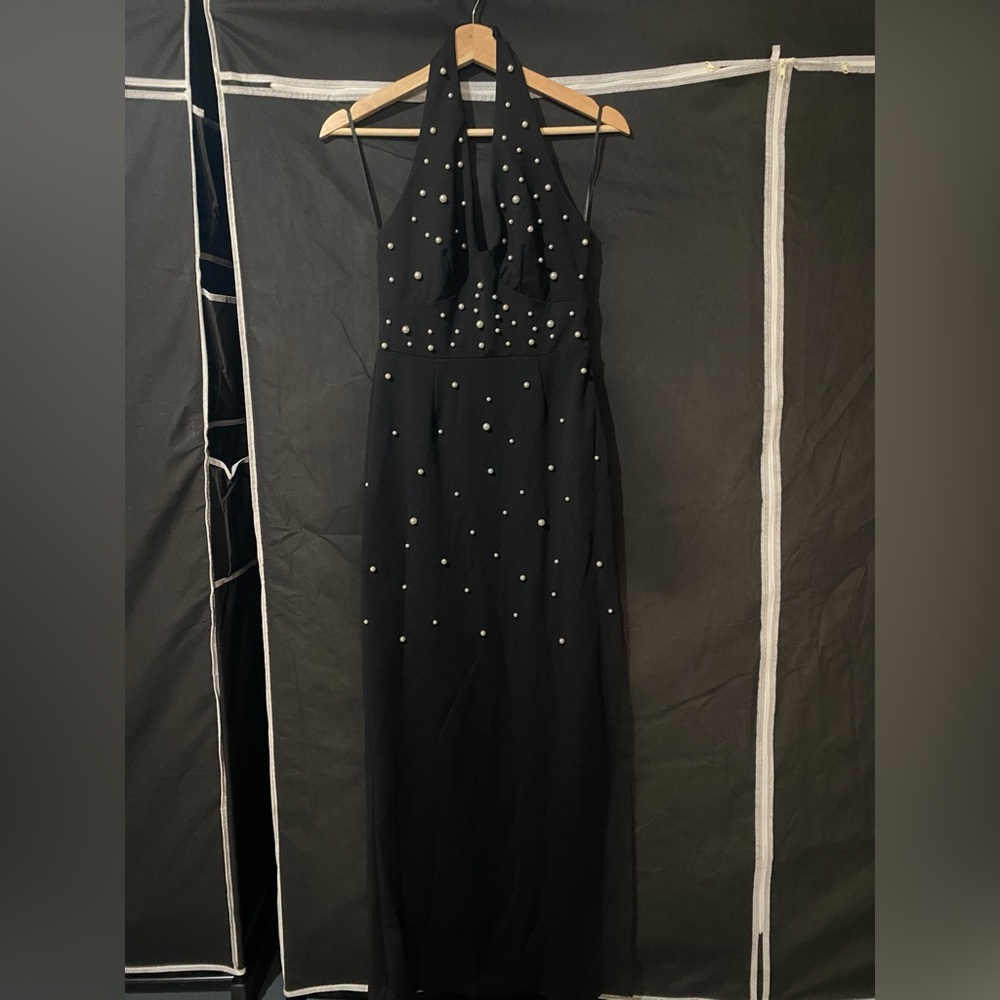Halter Pearl Maxi Dress